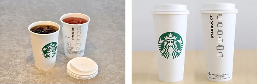STARBACKS COFFEEは、アイスドリンクも紙カップへ移行しました。