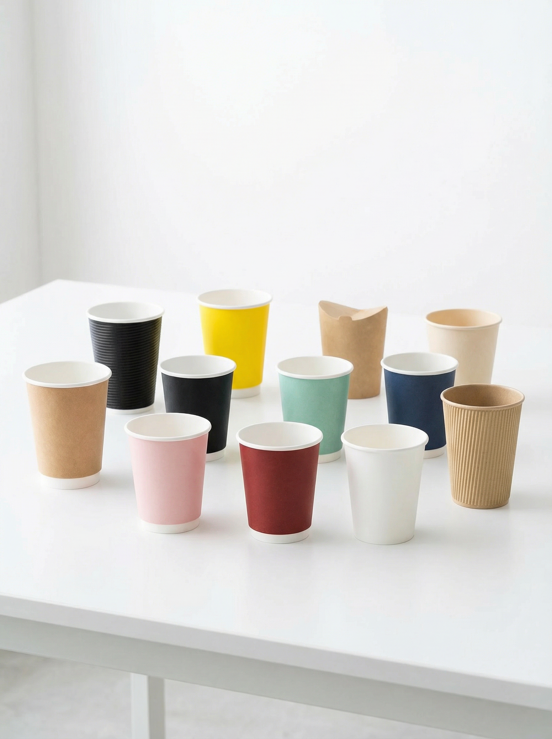 既製品紙コップが並んでいる画像