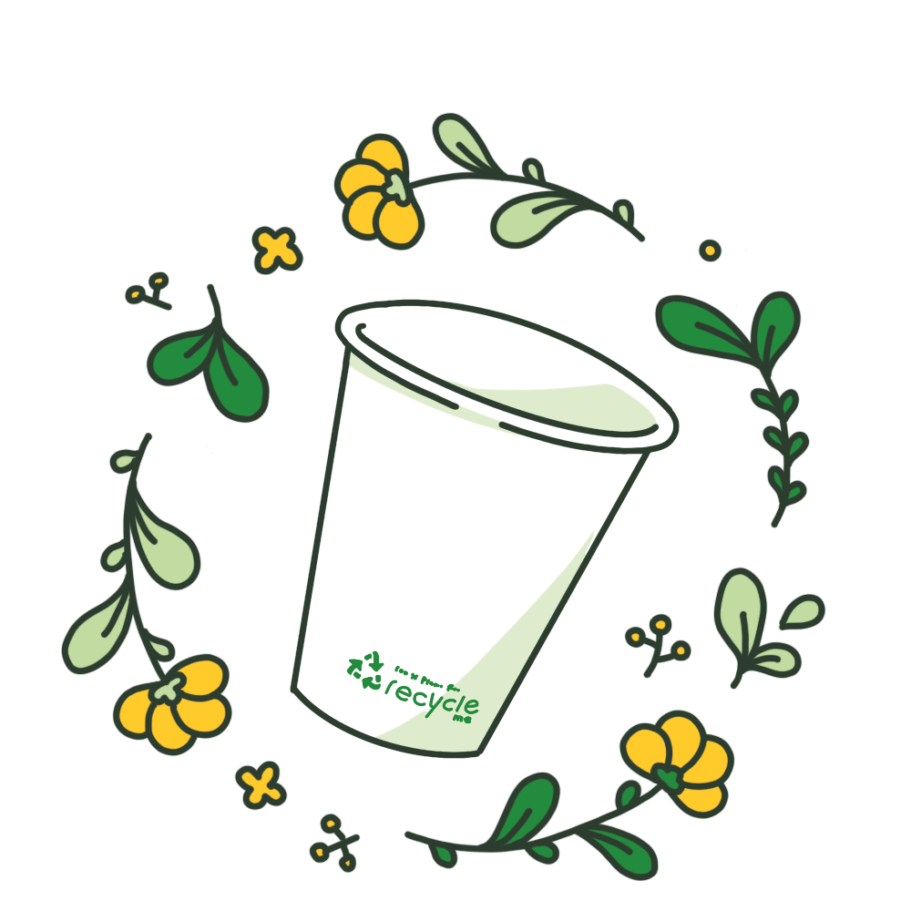 エコなイメージの使い捨てカップのイメージ